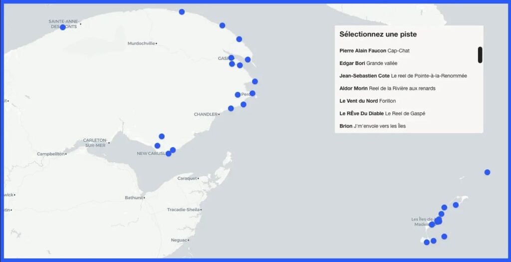 Capture module de carte interactive Gaspésie