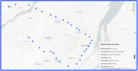 Carte interactive de découvertes musicales de la ligne Orange du Métro de Montréal